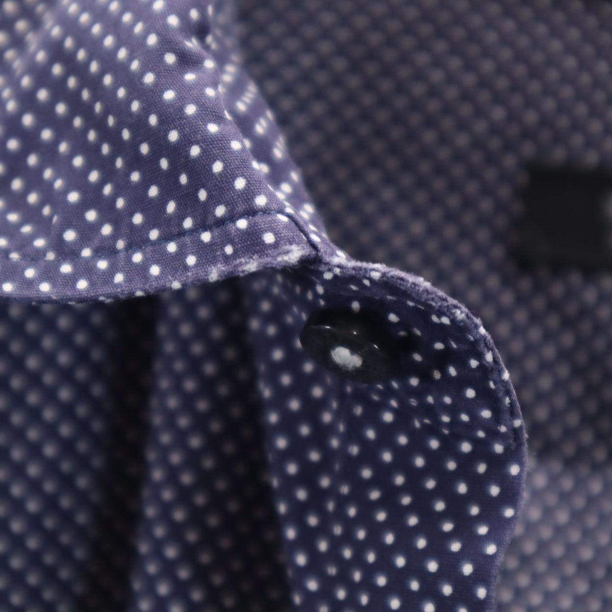 BURBERRY BLUE LABEL バーバリーブルーレーベル ドット柄 長袖 シャツ 2 ネイビー 三陽商会 水玉 メンズ