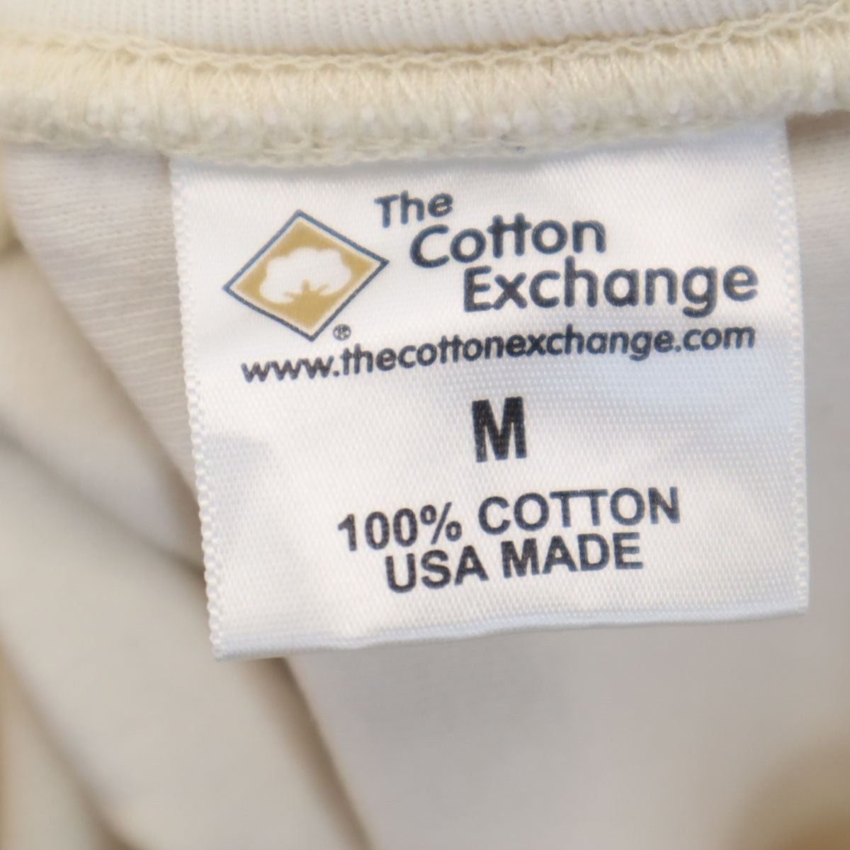 The Cotton Exchange ザコットンエクスチェンジ 90s USA製 オールド AUBURN FOOTBALL 7分袖 Tシャツ M アイボリー メンズ