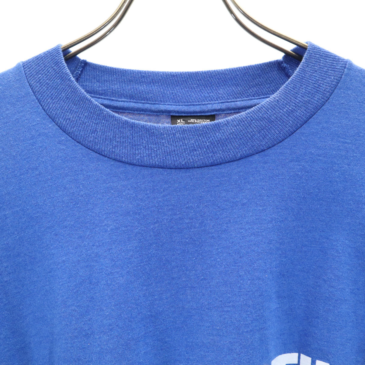 FRUIT OF THE LOOM BEST フルーツオブザルーム ベスト 90s USA製 オールド MERCANTILE BANK 長袖 Tシャツ XL ブルー ロンT 企業モノ メンズ