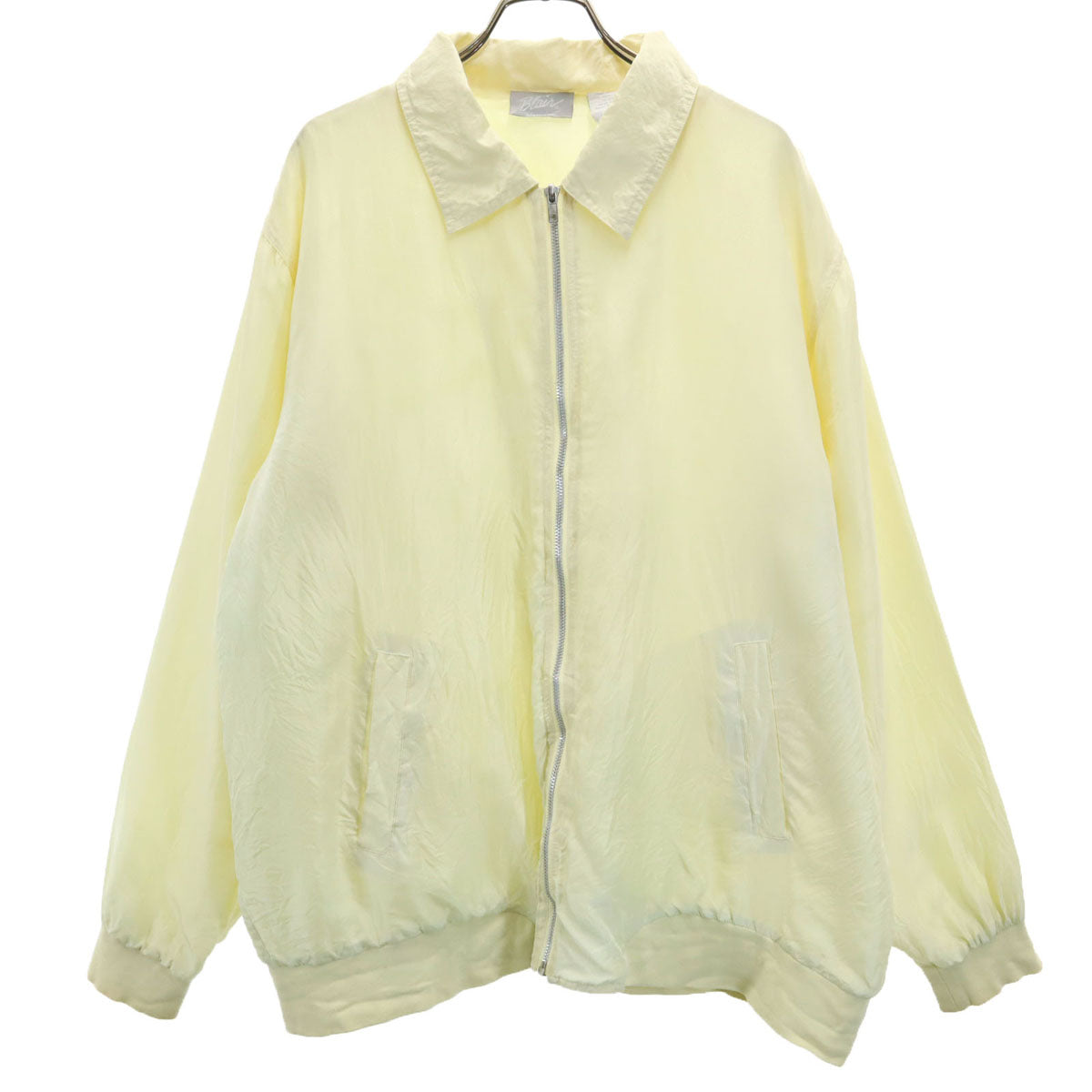 BLAIR 90s シルク オールド ブルゾン L イエロー ジャケット メンズ