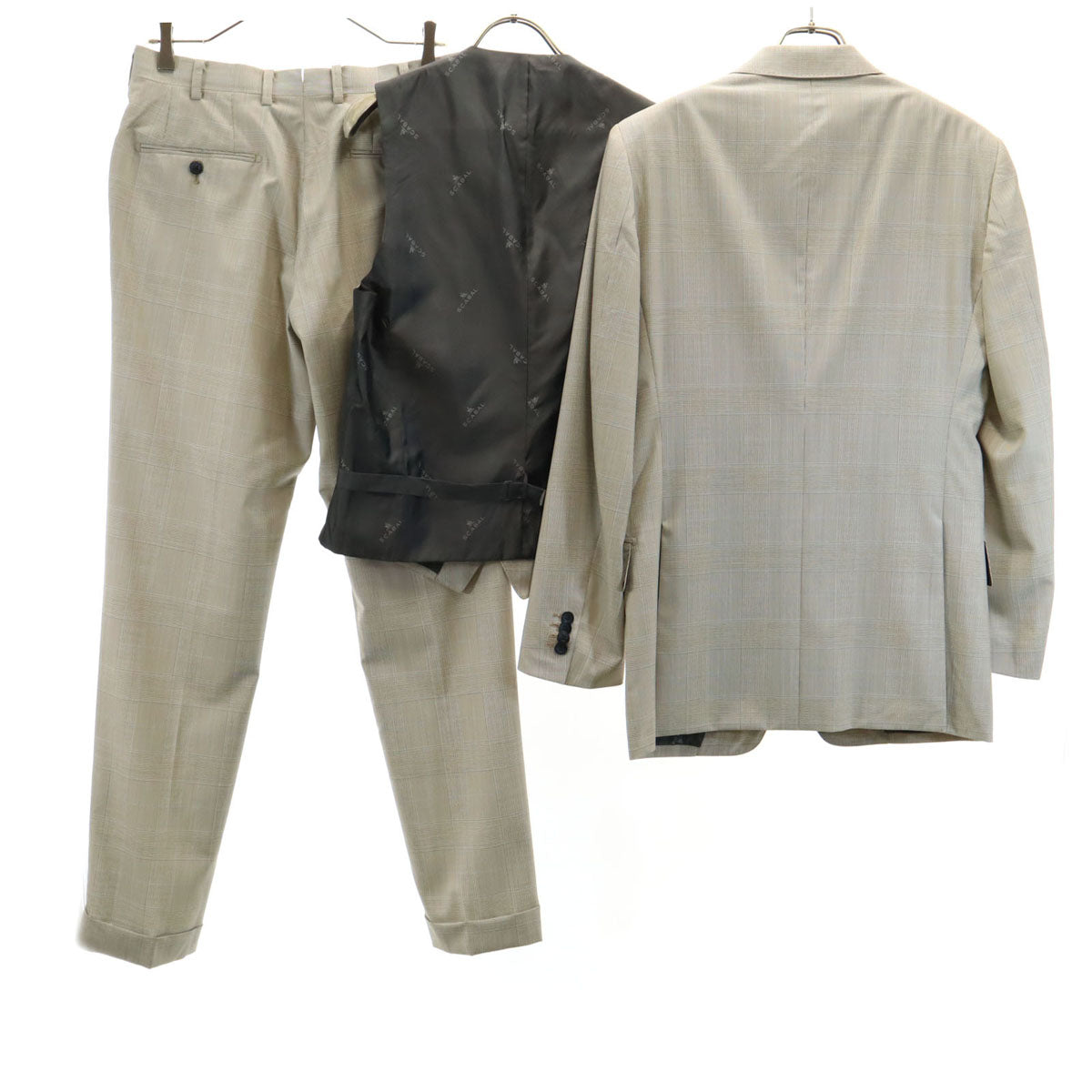 SCABAL スキャバル テーラードジャケット 上下 セットアップ ベージュ メンズ