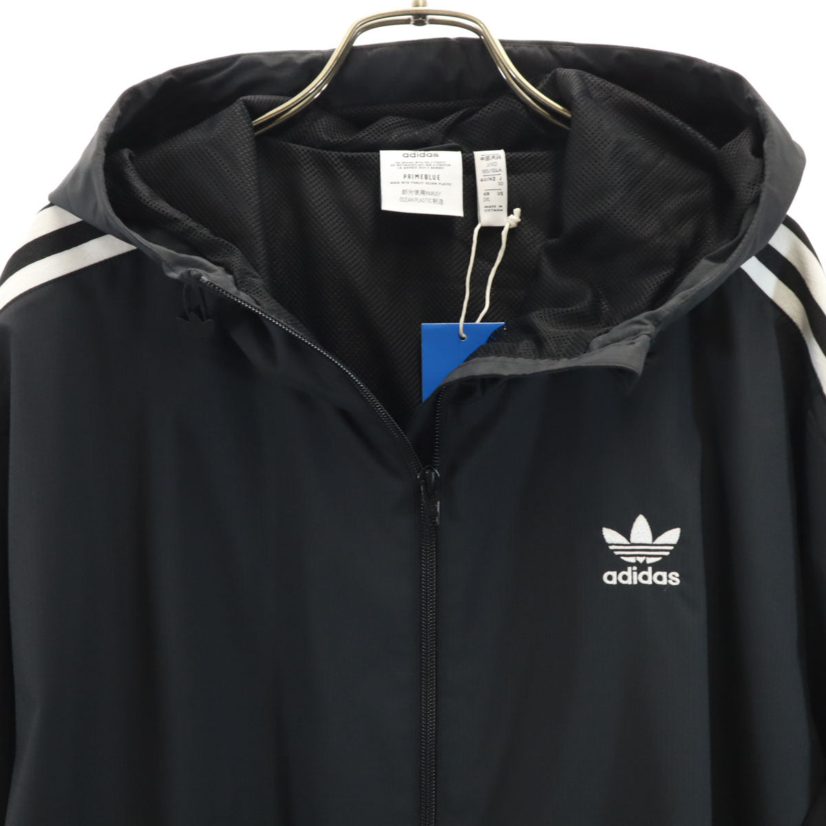 未使用 adidas Originals アディダスオリジナルス トレフォイルロゴ ウインドブレーカー XO ブラック ジャケット 裏メッシュ メンズ