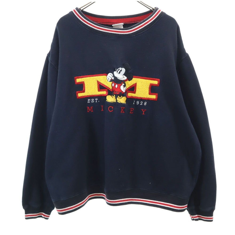 THE Disney STORE ザディズニーストア 90s オールド スウェット トレーナー L ネイビー メンズ