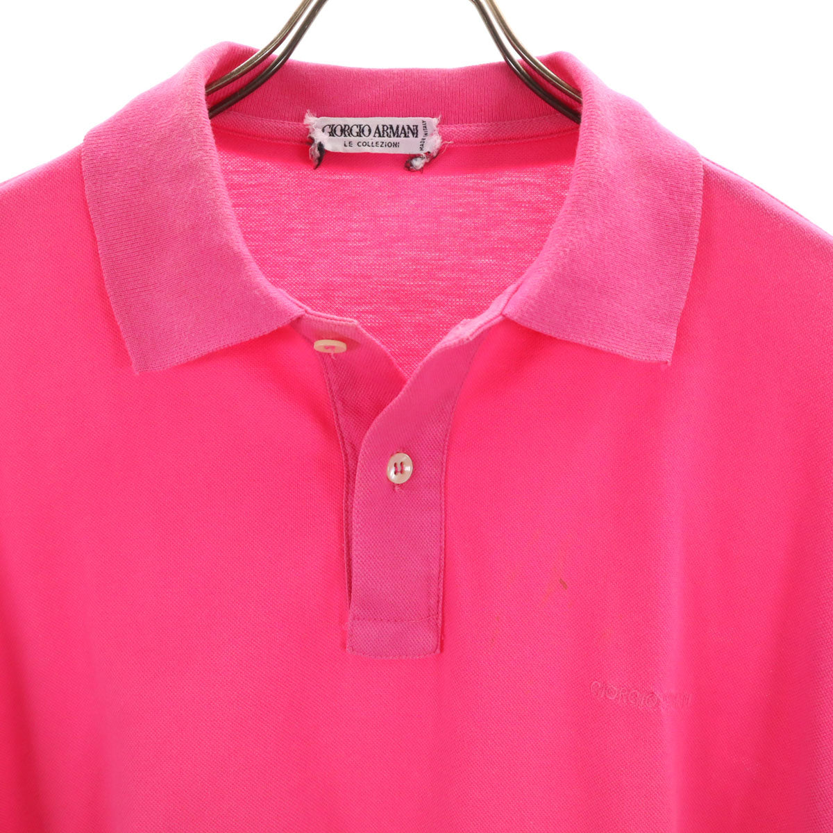 GIORGIO ARMANI LE COLLEZIONI ジョルジオアルマーニコレッツィオーニ 90s イタリア製 オールド 半袖 ポロシャツ M ピンク メンズ