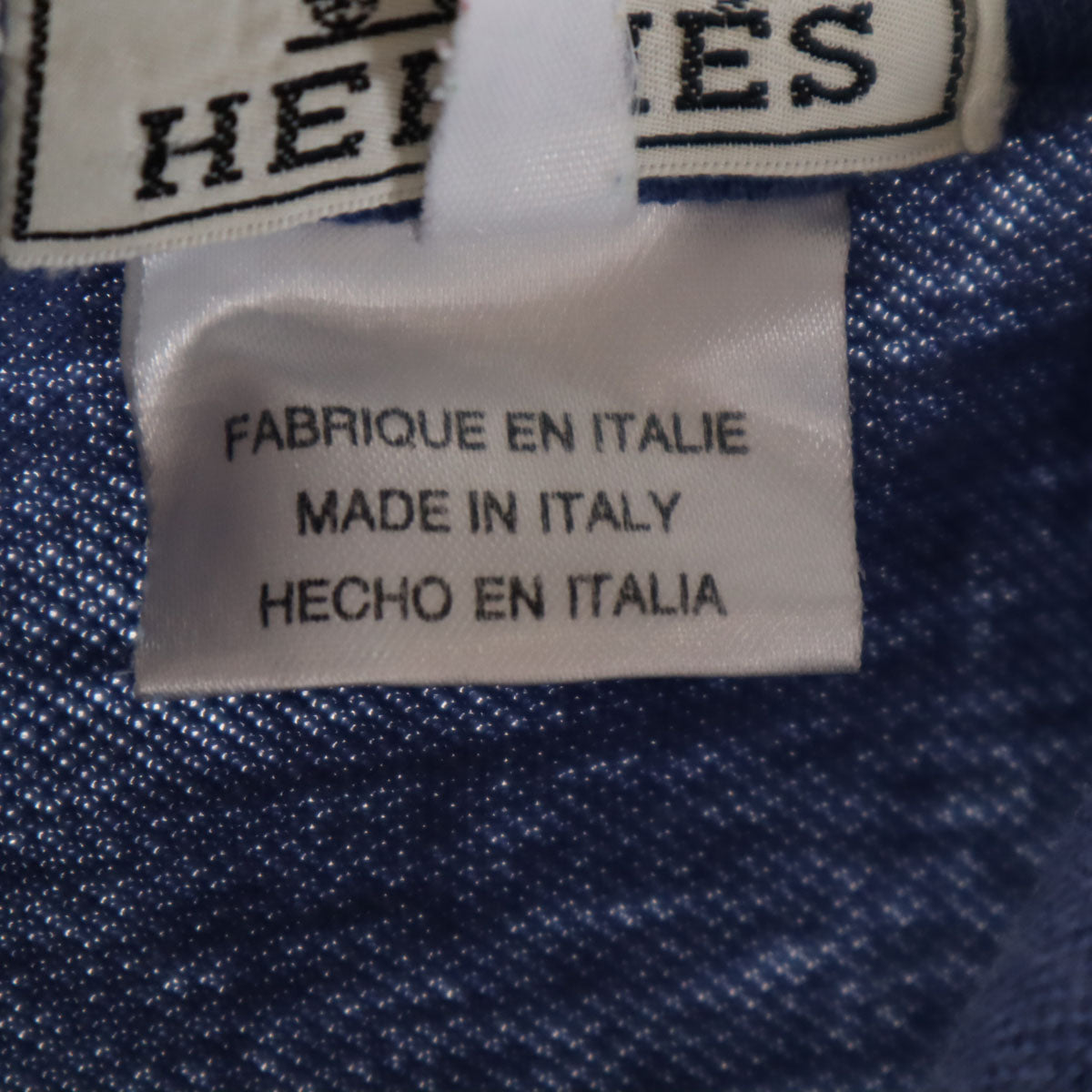 HERMES エルメス イタリア製 半袖 ポロシャツ S ブルー系 メンズ