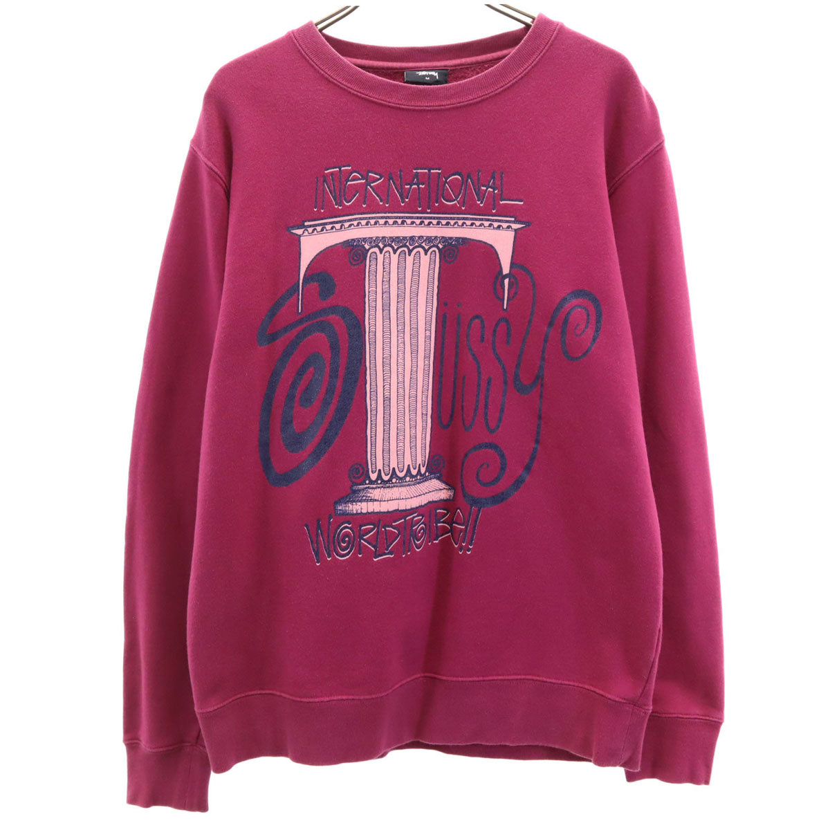 STUSSY ステューシー 長袖 スウェット トレーナー M ワインレッド メンズ