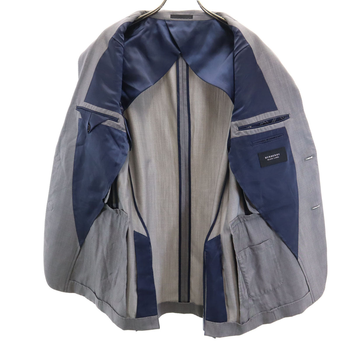 BURBERRY BLACK LABEL バーバリーブラックレーベル 日本製 テーラードジャケット 40R グレー 三陽商会 メンズ