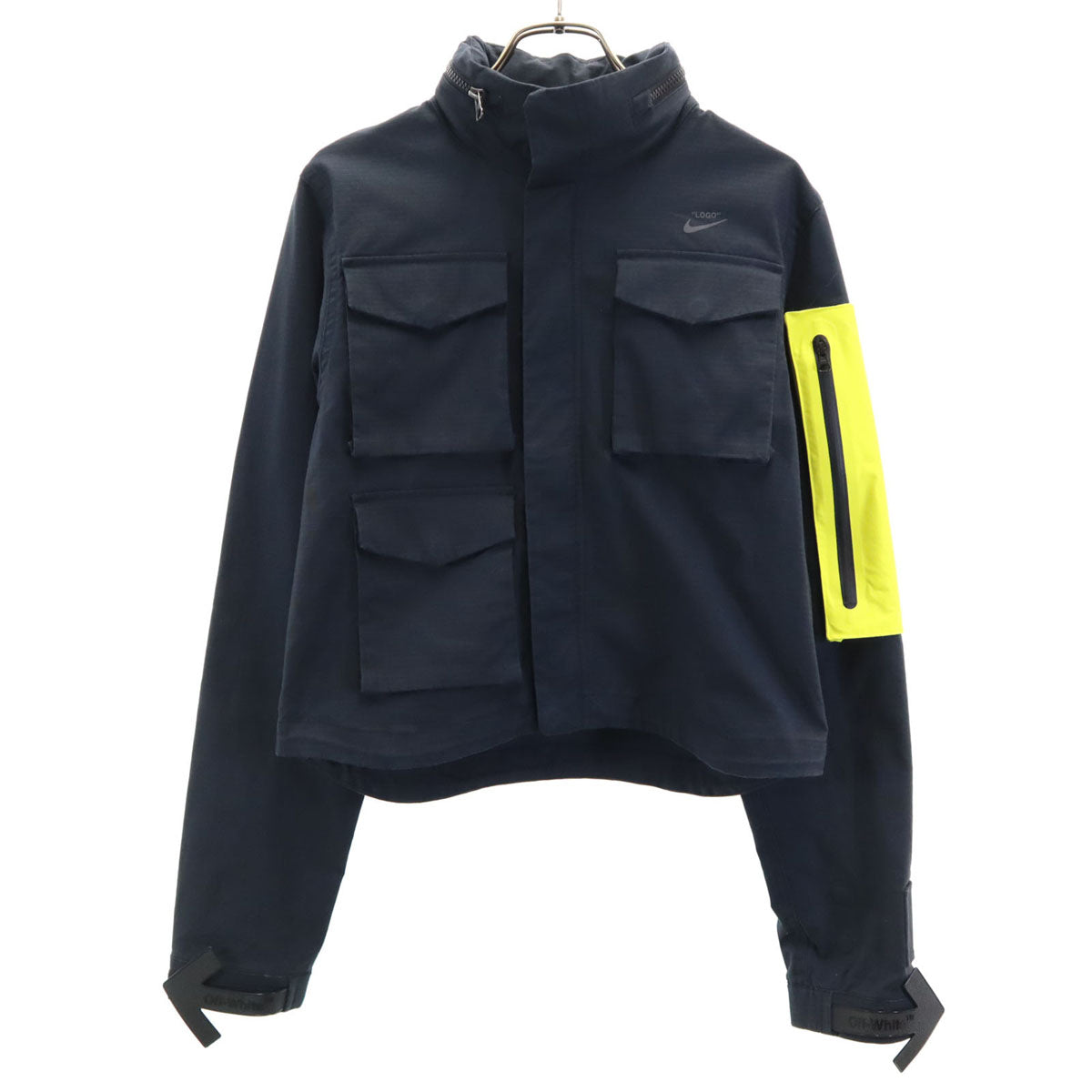 NIKE ナイキ OFF WHITE オフホワイト コラボ ランニング ジャケット S ブラック レディース