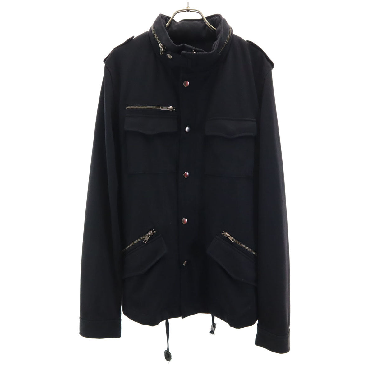 HAMNETT ハムネット ミリタリージャケット XL ブラック 天竺 メンズ