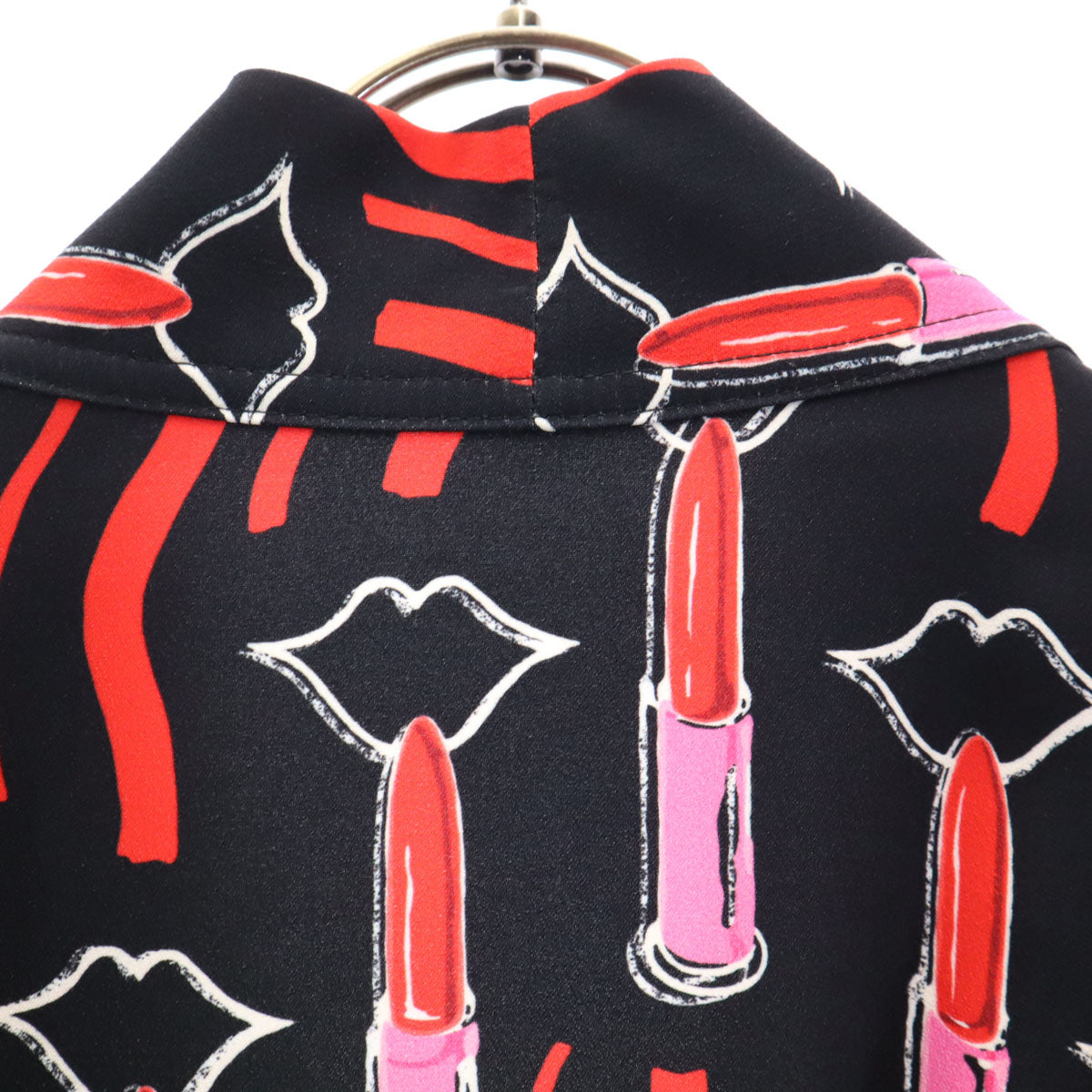 VALENTINO ヴァレンティノ 日本製 総柄 7分袖 カーディガン ブラック メンズ