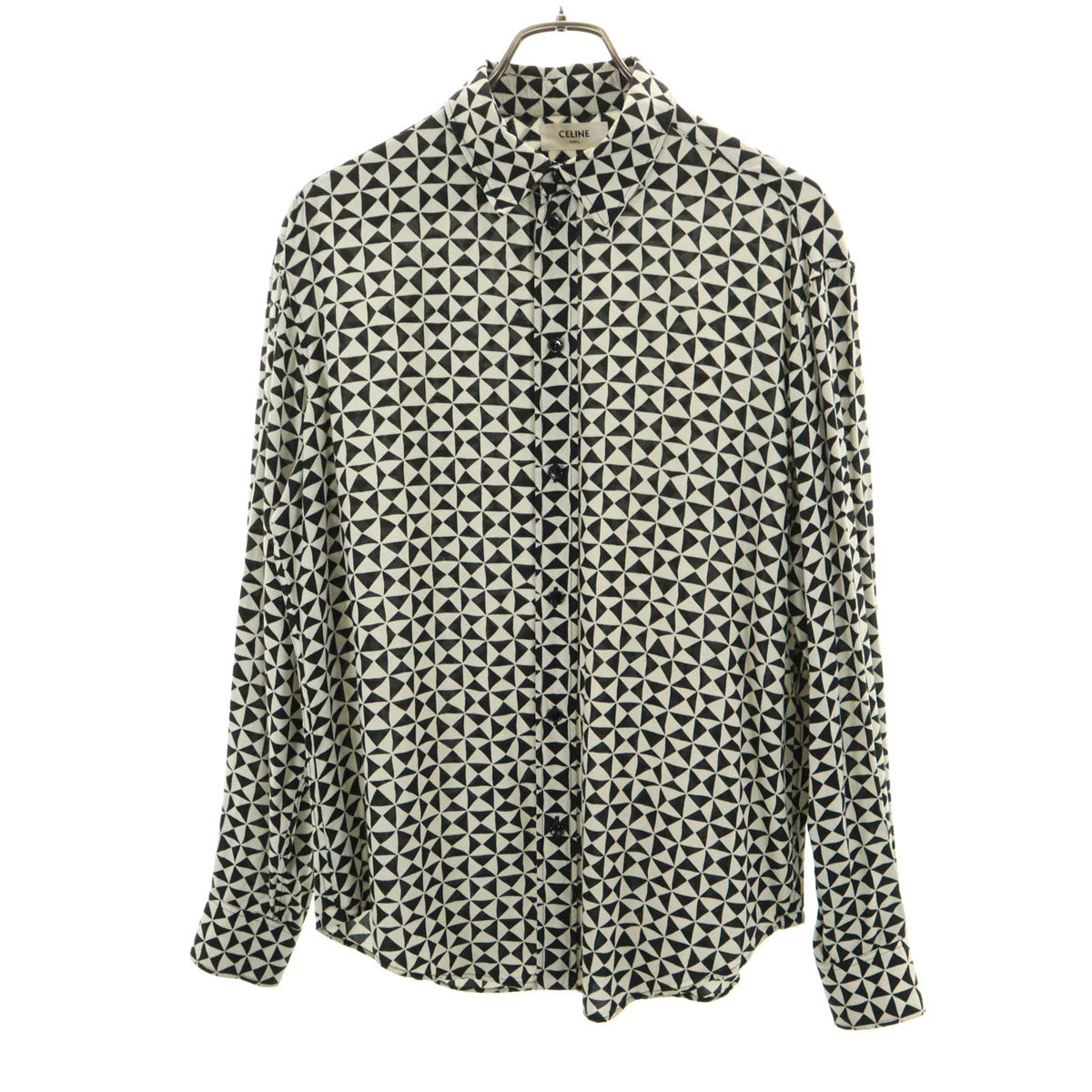 CELINE セリーヌ 21AW イタリア製 カレイドスコープ柄 長袖 シャツ 37 ホワイト メンズ