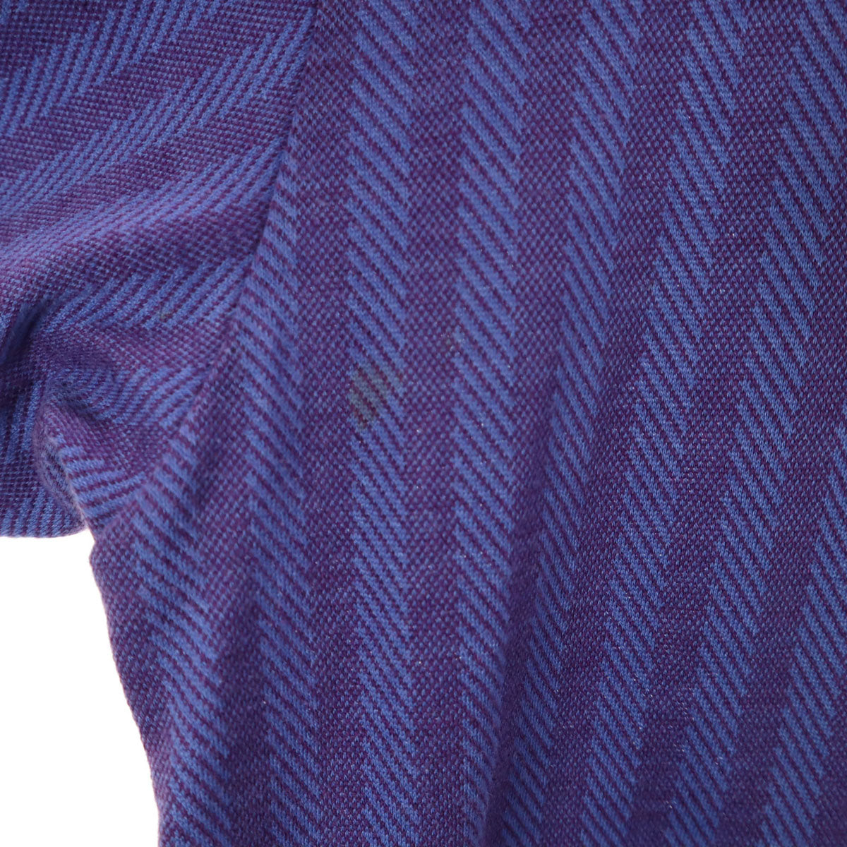 YVES SAINT LAURENT イヴサンローラン 90s オールド ストライプ柄 長袖 ポロシャツ パープル メンズ