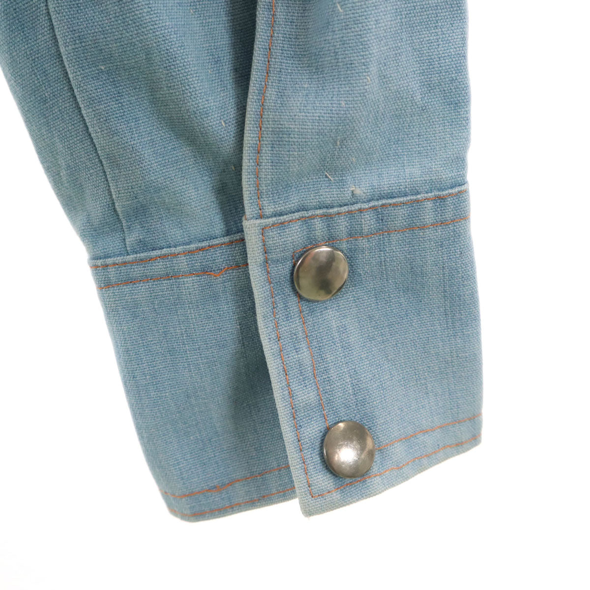 70s 80s ヴィンテージ シャンブレー シャツジャケット アイスブルー メンズ