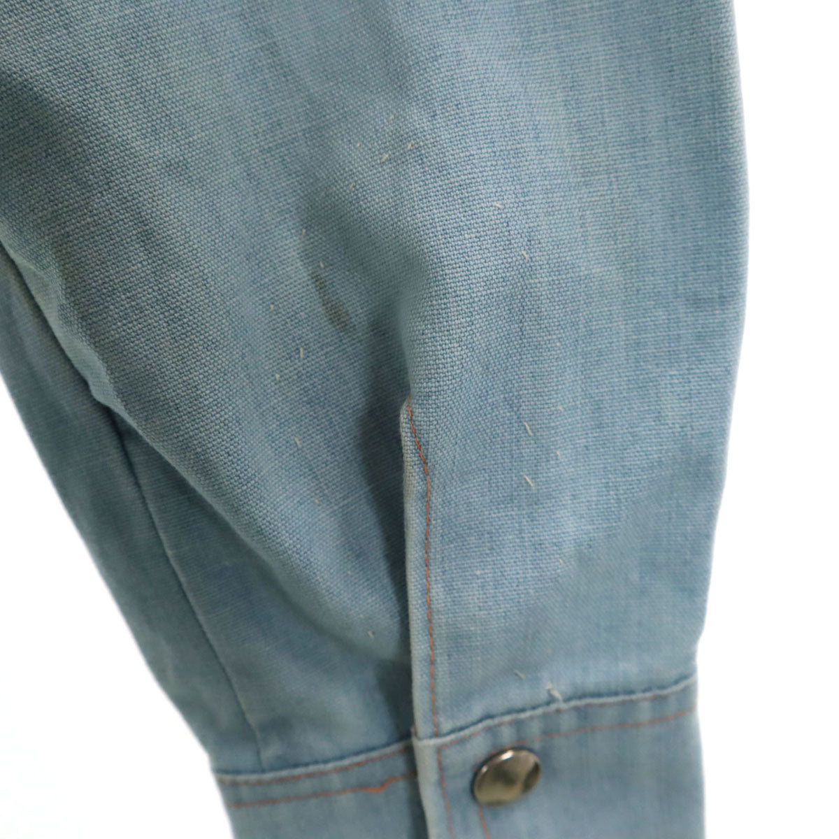 70s 80s ヴィンテージ シャンブレー シャツジャケット アイスブルー メンズ