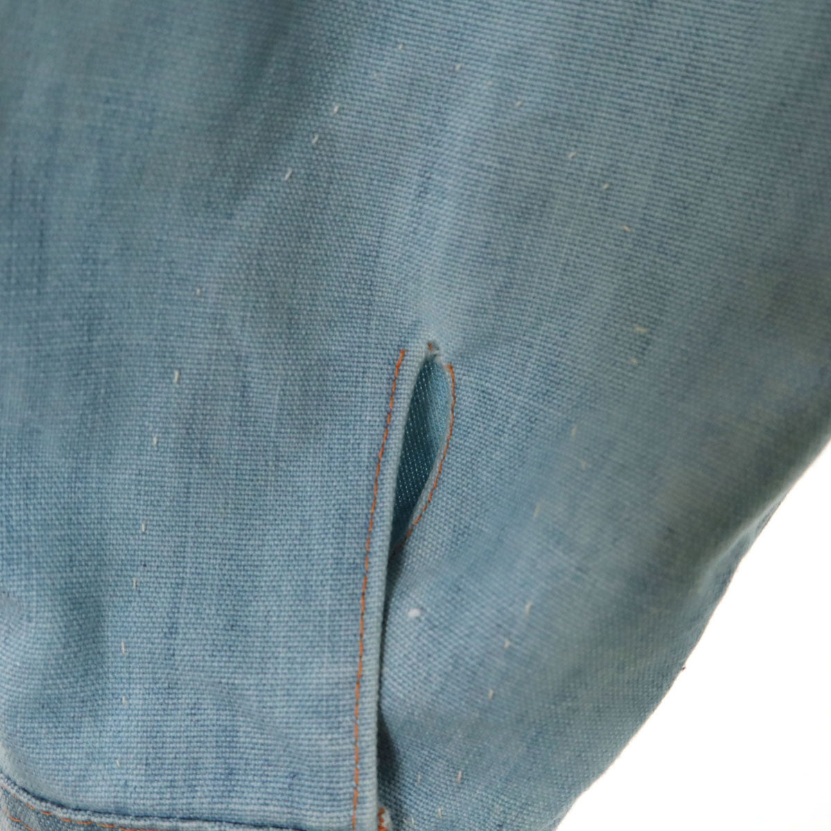 70s 80s ヴィンテージ シャンブレー シャツジャケット アイスブルー メンズ