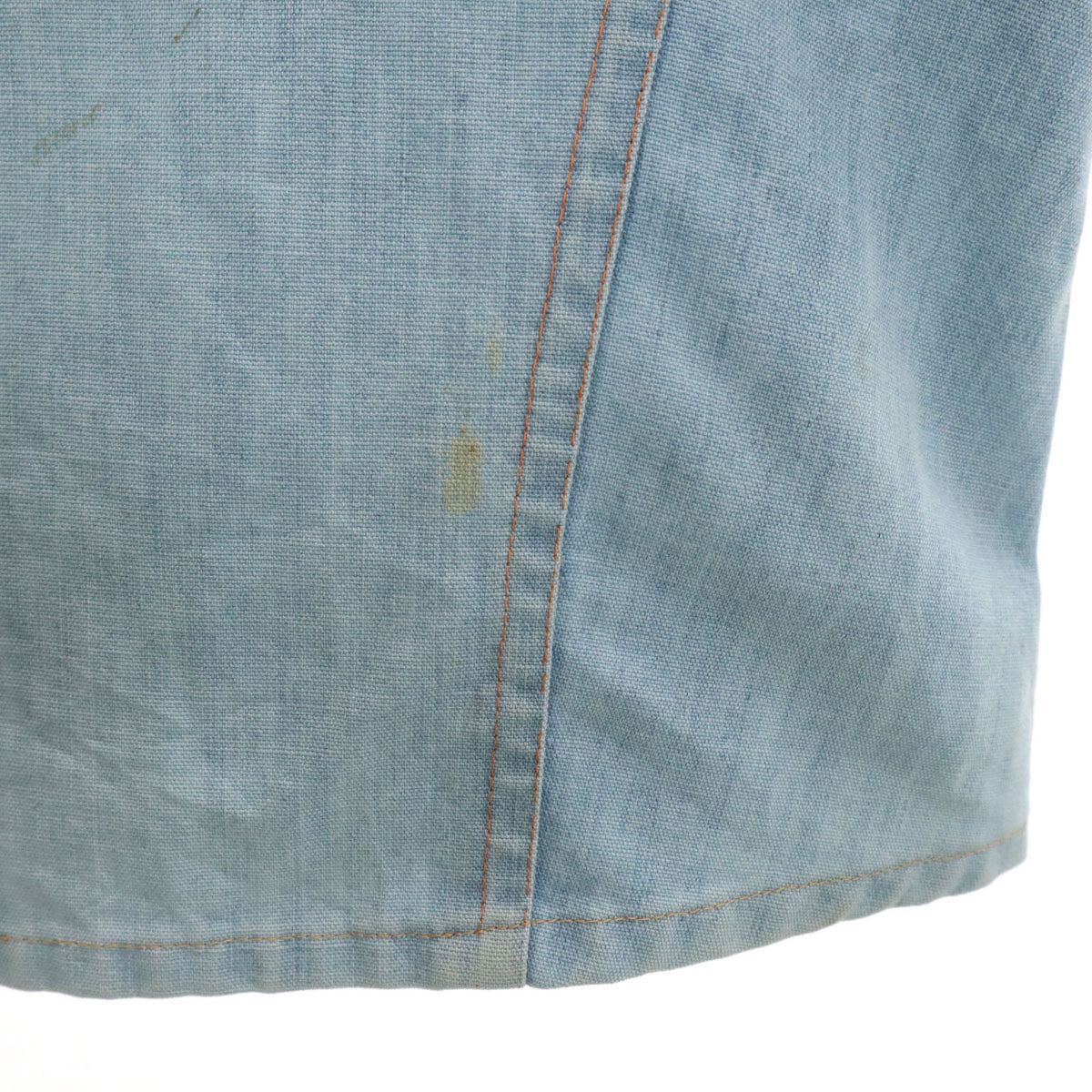 70s 80s ヴィンテージ シャンブレー シャツジャケット アイスブルー メンズ