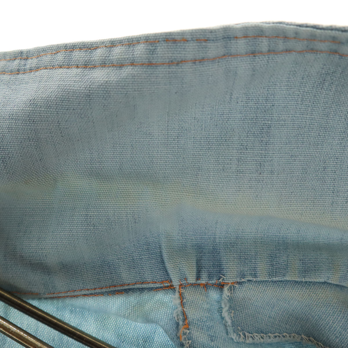 70s 80s ヴィンテージ シャンブレー シャツジャケット アイスブルー メンズ