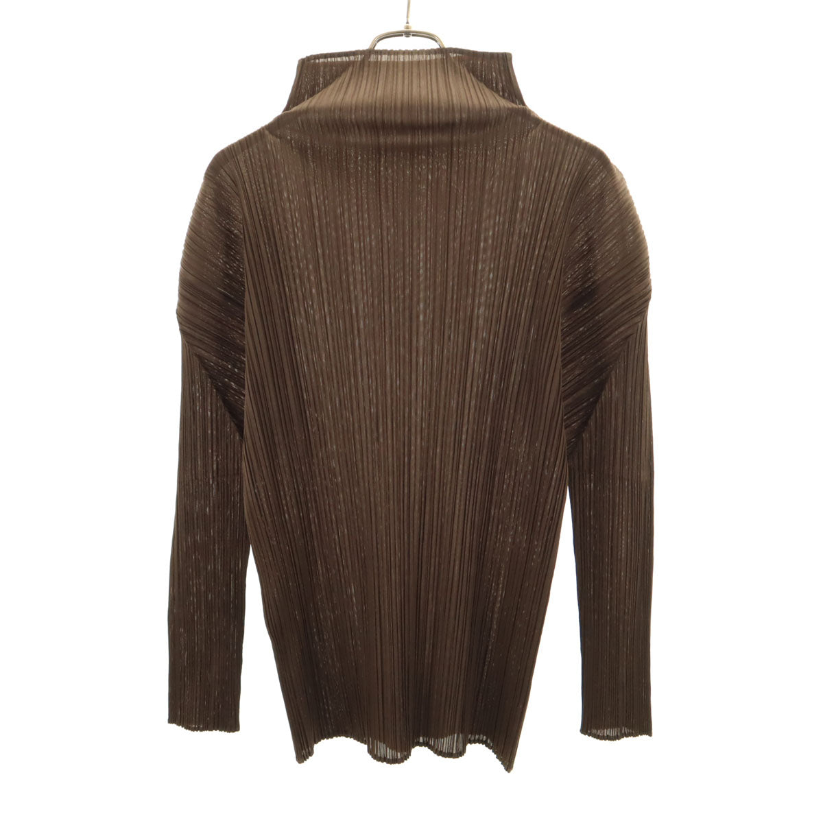 PLEATS PLEASE プリーツプリーズ 90s 日本製 オールド 長袖 プリーツ カットソー 4 ブラウン イッセイミヤケ レディース