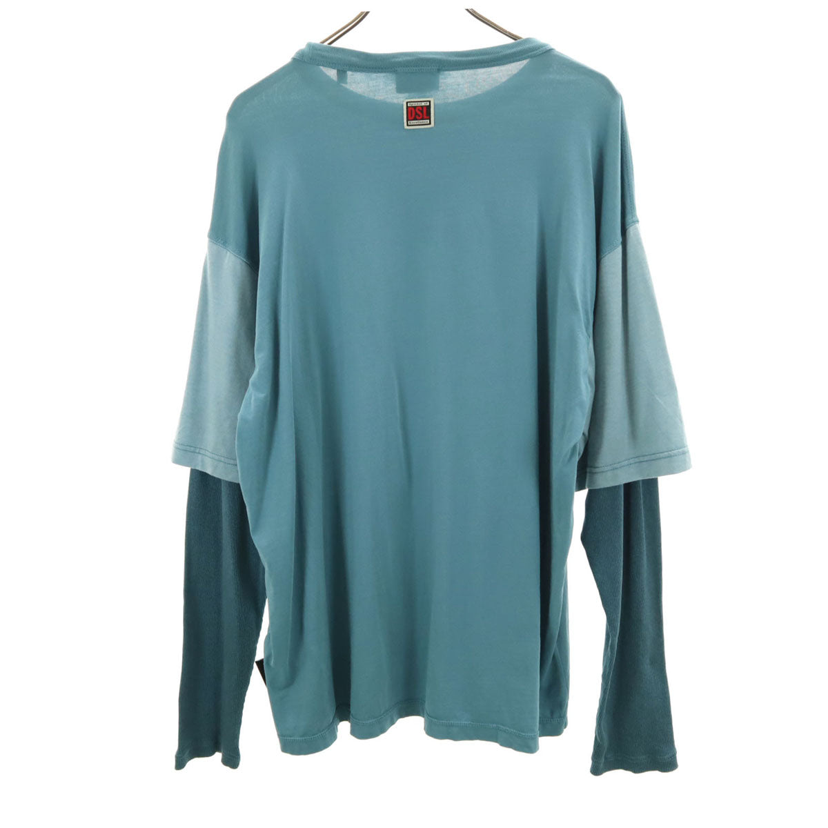 DIESEL ディーゼル 長袖 レイヤード Tシャツ M ブルー系 ロンT メンズ