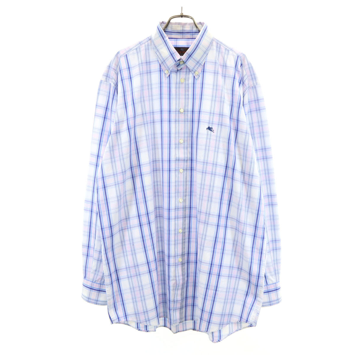 ETRO エトロ イタリア製 チェック柄 長袖 ボタンダウンシャツ 43 ホワイト メンズ ETRO エトロ イタリア製 チェック柄 長袖 ボタンダウンシャツ 43