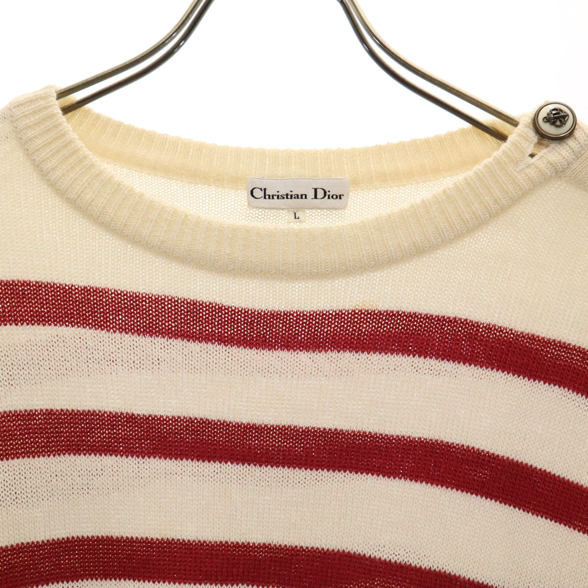 Christian Dior クリスチャンディオール 90s オールド 長袖 セーター L アイボリー ニット レディース