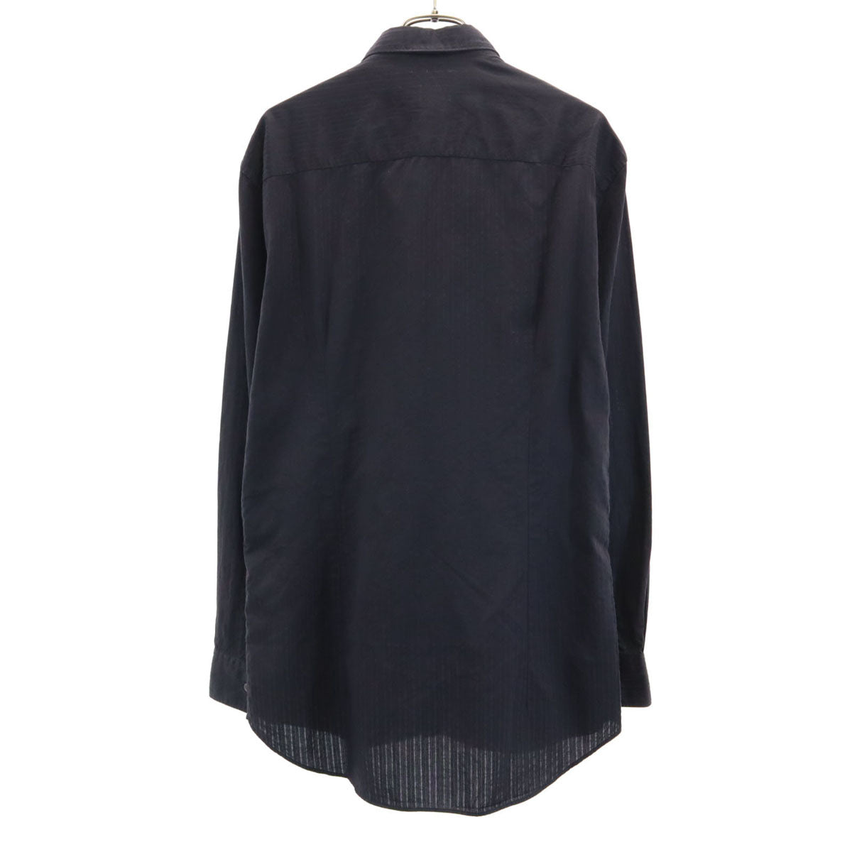 ARMANI COLLEZIONI アルマーニコレッツォーニ ストライプ柄 長袖 シャツ M ブラック メンズ