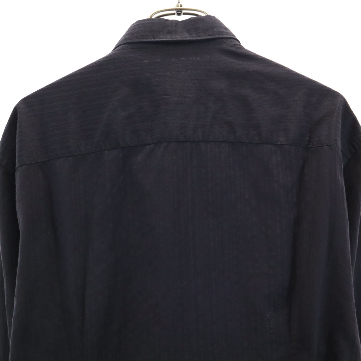 ARMANI COLLEZIONI アルマーニコレッツォーニ ストライプ柄 長袖 シャツ M ブラック メンズ