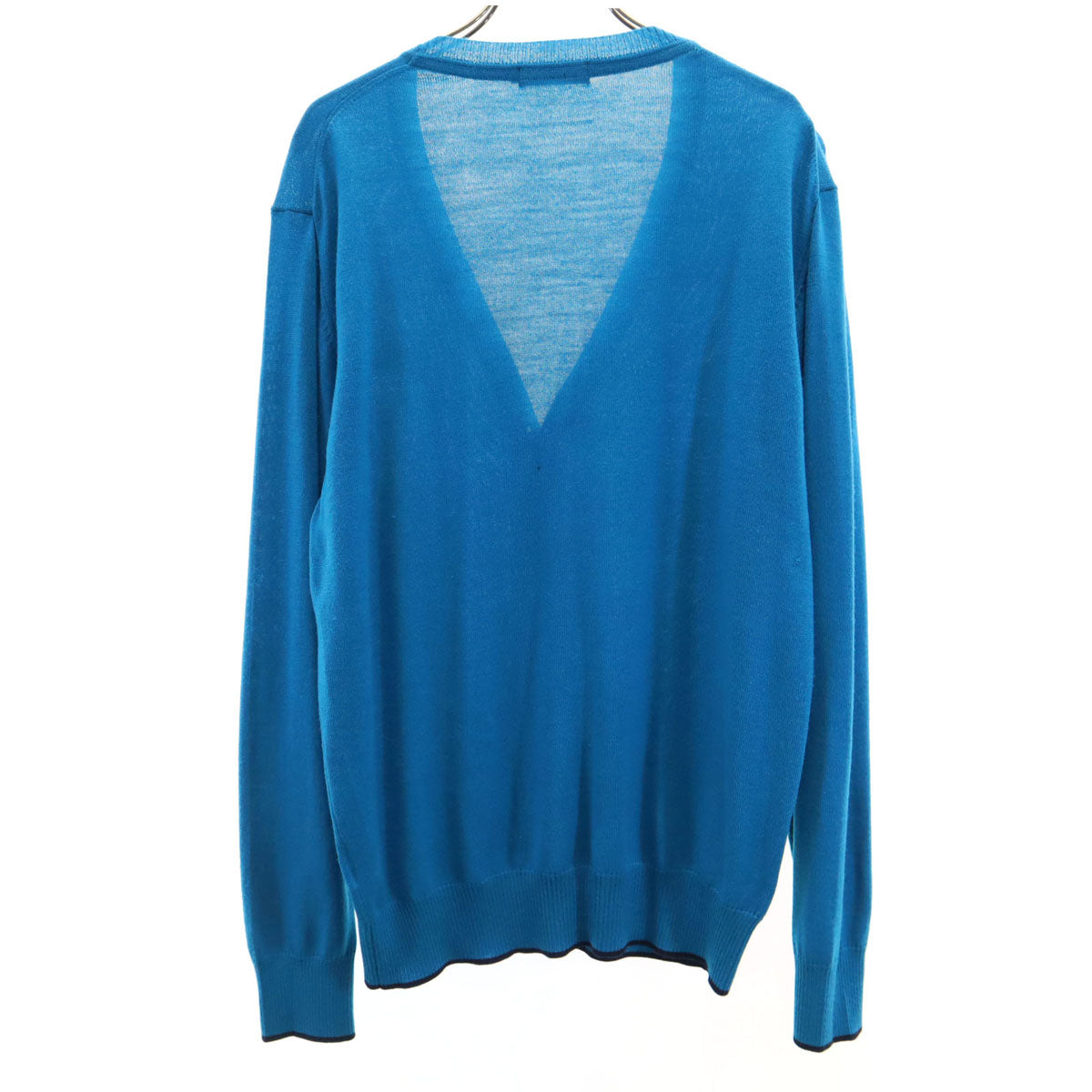 BURBERRY BLACK LABEL バーバリーブラックレーベル 長袖 Vネック ニットカーディガン 3 水色 三陽商会 メンズ