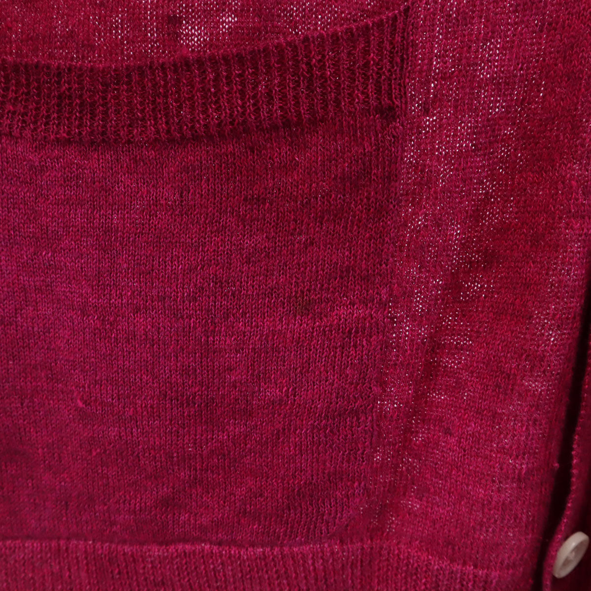 BURBERRY BLACK LABEL バーバリーブラックレーベル リネン 長袖 Vネック ニットカーディガン 2 マゼンタ 三陽商会 メンズ