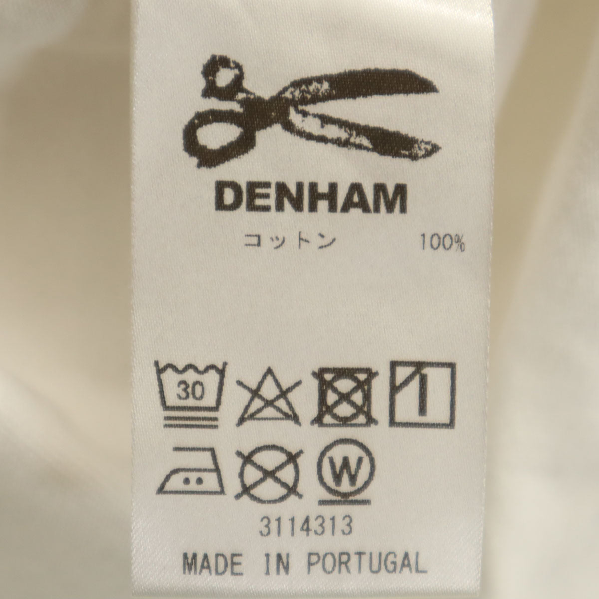 DENHAM デンハム ポルトガル製 半袖 カットソー ホワイト メンズ