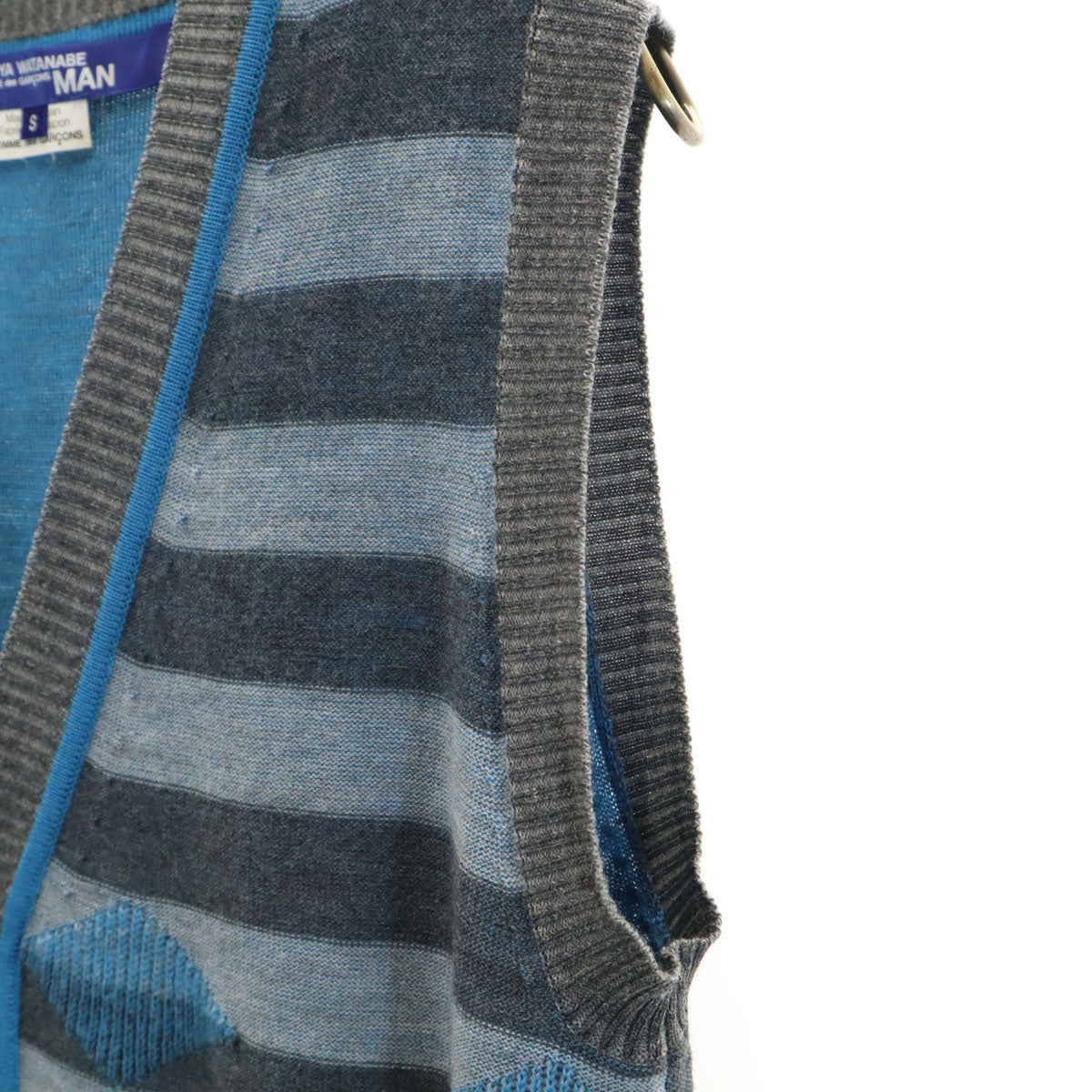 JUNYA WATANABE COMME des GARCONS MAN ジュンヤワタナベコムデギャルソンマン 2009年 日本製 ウール 総柄 Vネック ニットベスト S グレー メンズ