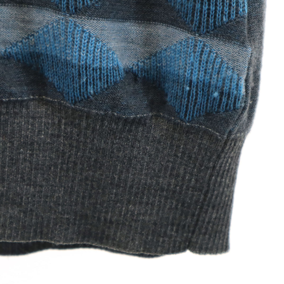 JUNYA WATANABE COMME des GARCONS MAN ジュンヤワタナベコムデギャルソンマン 2009年 日本製 ウール 総柄 Vネック ニットベスト S グレー メンズ