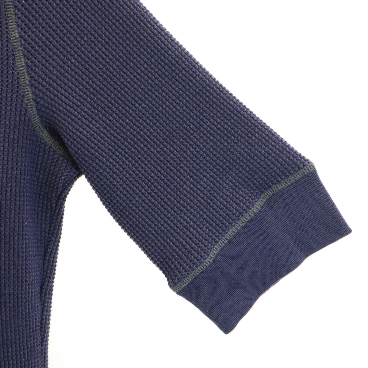Emporio Armani エンポリオアルマーニ イタリア製 5分袖 Vネック Tシャツ L ネイビー ワッフル地 メンズ