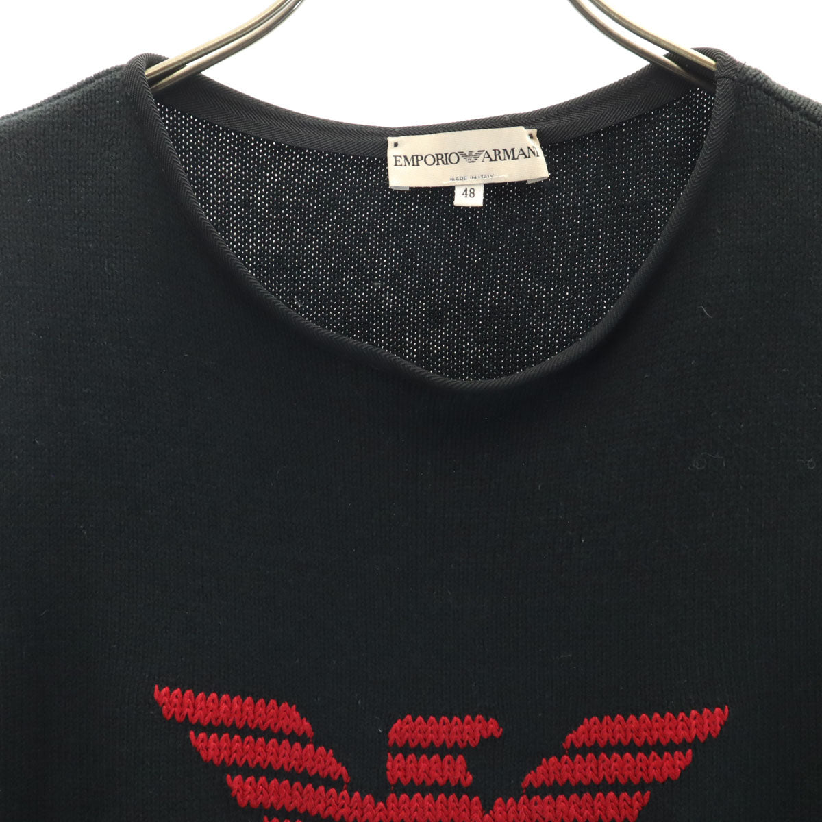 Emporio Armani エンポリオアルマーニ イタリア製 ノースリーブ セーター 48 黒 ニット レディース