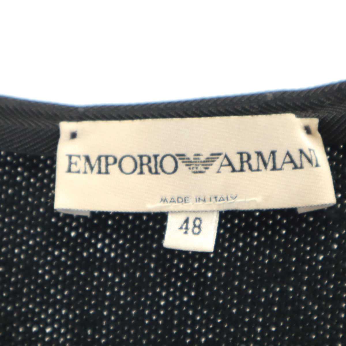 Emporio Armani エンポリオアルマーニ イタリア製 ノースリーブ セーター 48 黒 ニット レディース