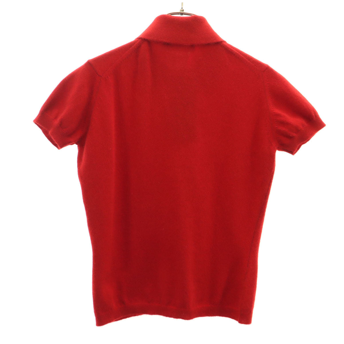 Christian Dior クリスチャンディオール 90s カシミア100％ オールド 半袖 ニット ポロシャツ M 赤 レディース
