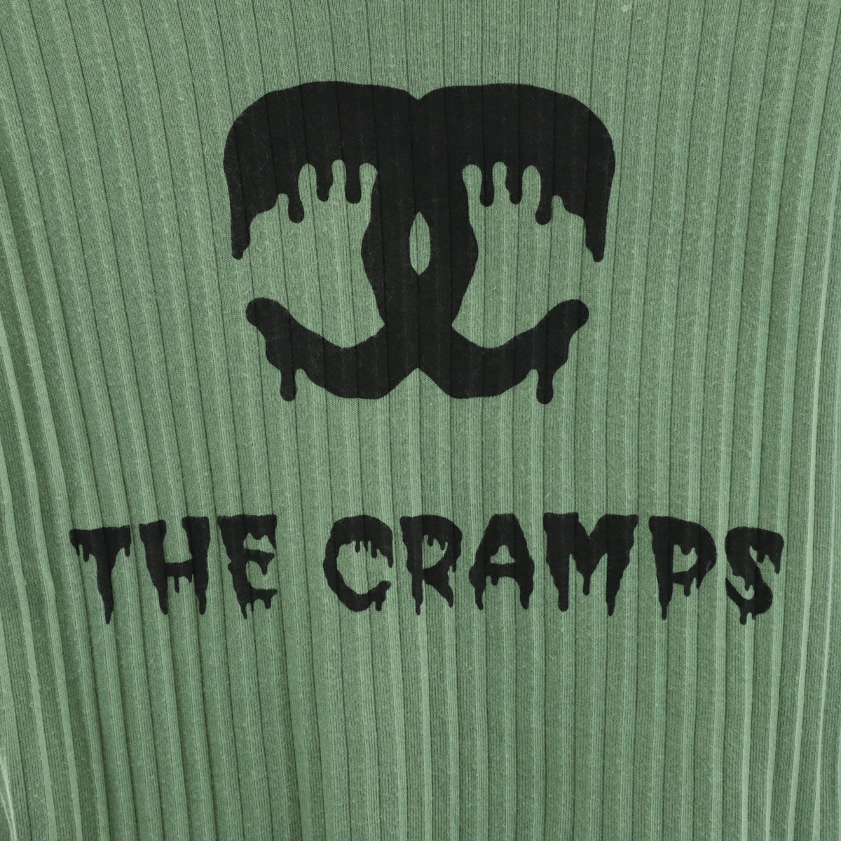 HYSTERIC GLAMOUR ヒステリックグラマー ザクランプス THE CRAMPS コラボ 日本製 半袖 Tシャツ F グリーン系 レディース