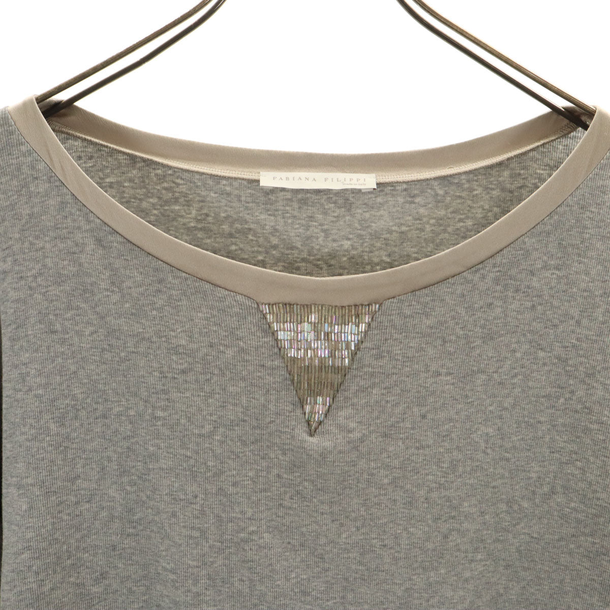 FABIANA FILIPPI ファビアナ フィリッピ イタリア製 7分袖 カットソー S グレー系 レディース