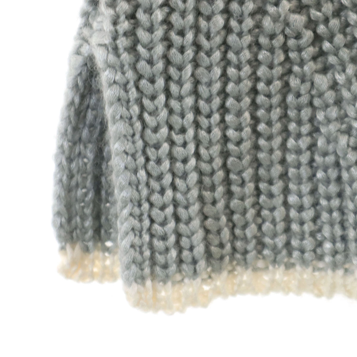 FENDI フェンディ イタリア製 シルクブレンド 長袖 ショート丈 タートルネック セーター 38 グレー ニット レディース