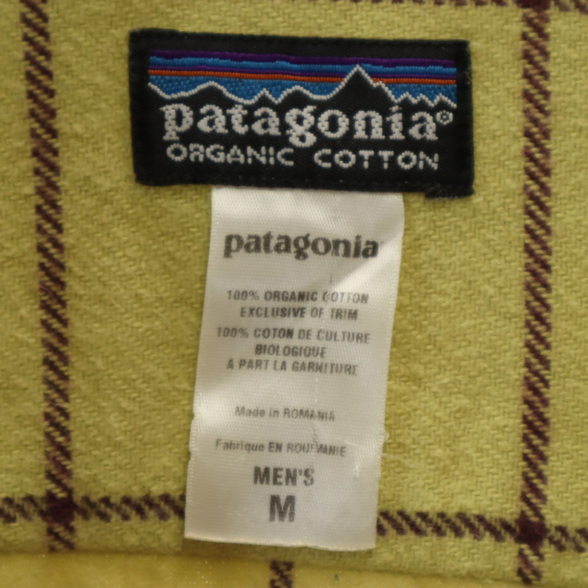 patagonia パタゴニア 格子柄 長袖 コットンシャツ M グリーン系 アウトドア 539545F6 メンズ