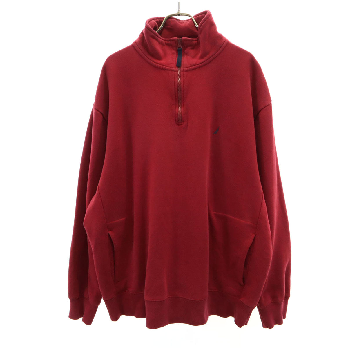 NAUTICA ノーティカ 長袖 ハーフジップ スウェット XL レッド系 メンズ
