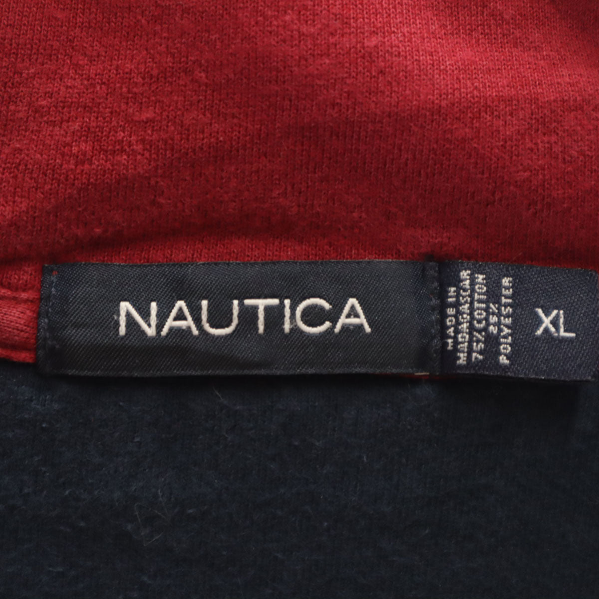 NAUTICA ノーティカ 長袖 ハーフジップ スウェット XL レッド系 メンズ