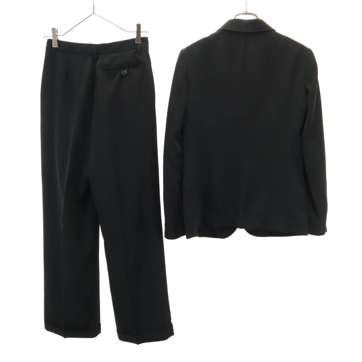 agnes b. アニエスベー 日本製 パンツスーツ 上下 セットアップ 0/36 黒 レディース