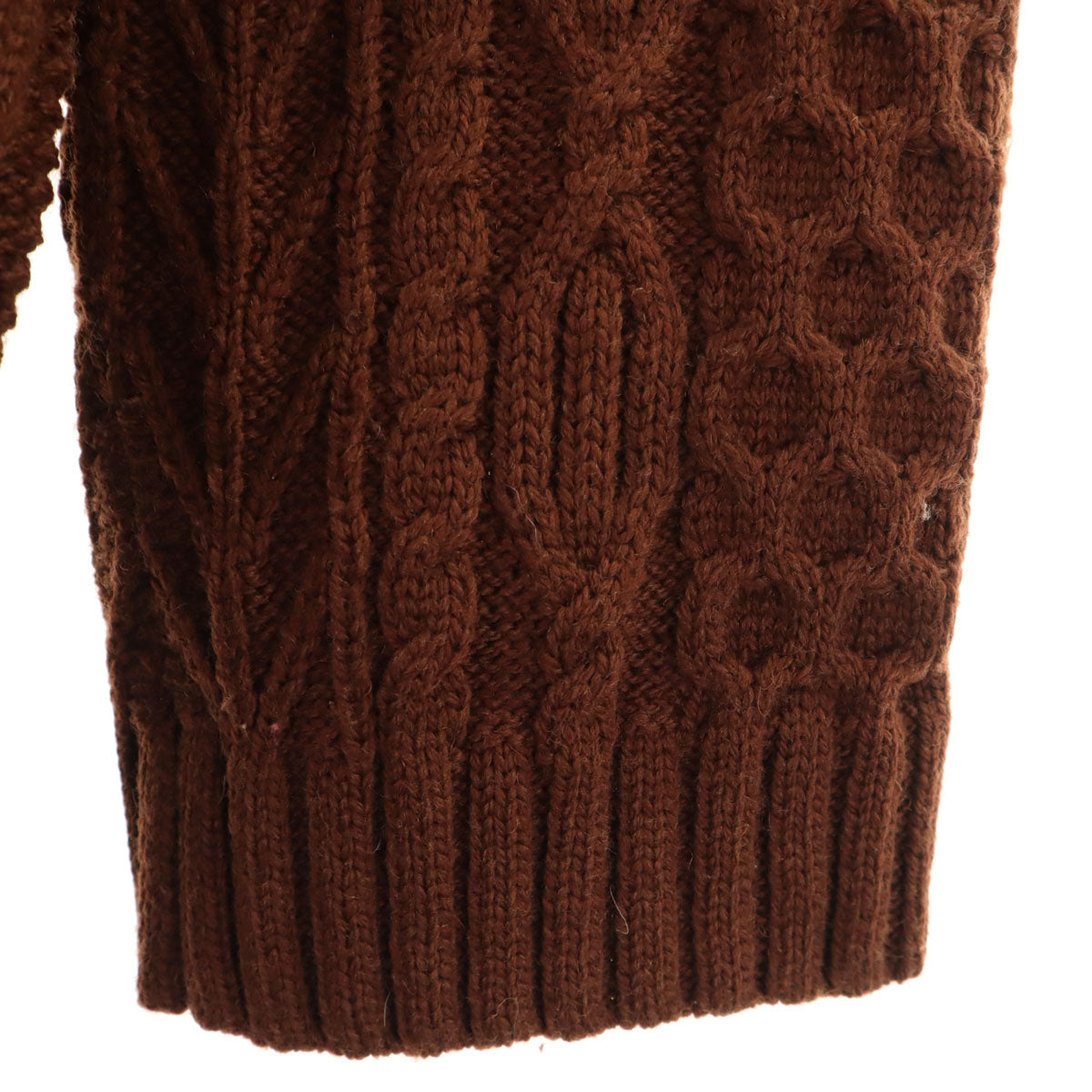 Ron Herman ロンハーマン 7分袖 Vネック セーター XS ブラウン系 ニット メンズ