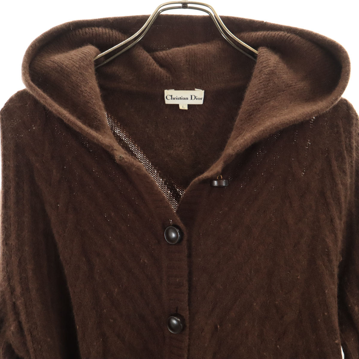 Christian Dior クリスチャンディオール 90s オールド 長袖 カーディガン L ブラウン系 ニット レディース