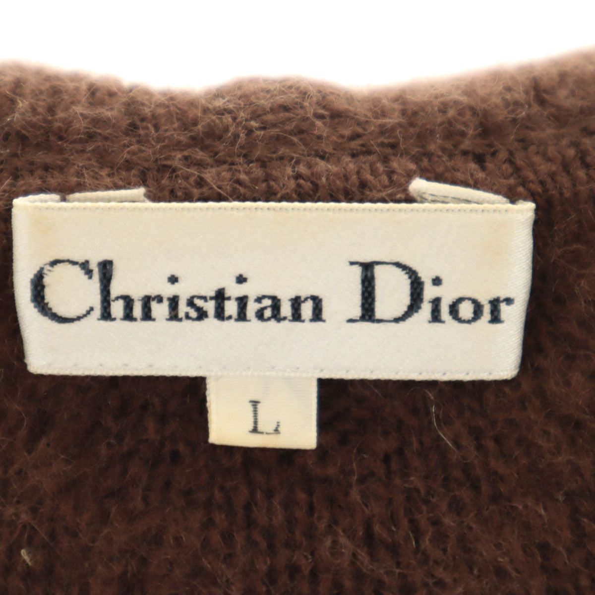 Christian Dior クリスチャンディオール 90s オールド 長袖 カーディガン L ブラウン系 ニット レディース
