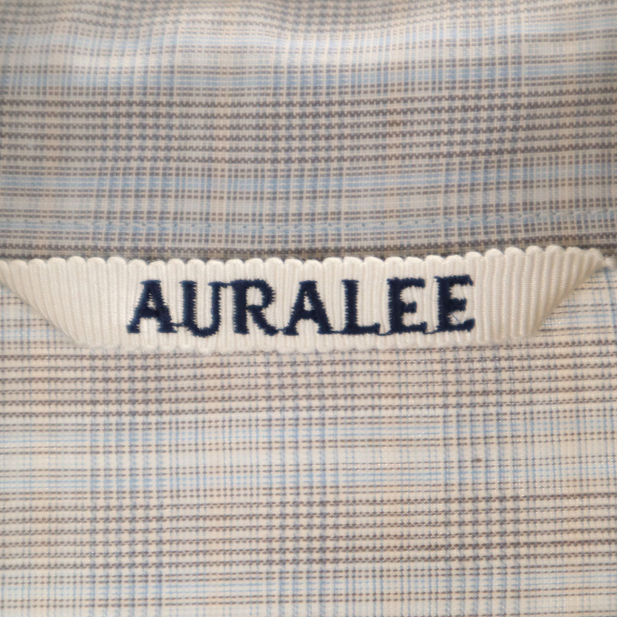 AURALEE オーラリー 日本製 チェック柄 長袖 シャツ 3 グレー メンズ