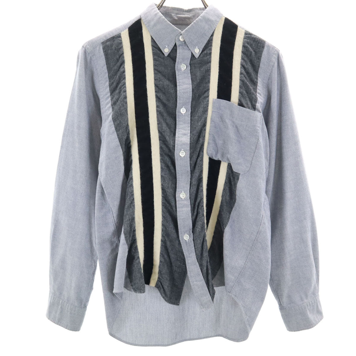 COMME des GARCONS HOMME コムデギャルソンオム 2011年 日本製 長袖 ボタンダウンシャツ XS ネイビー系 メンズ