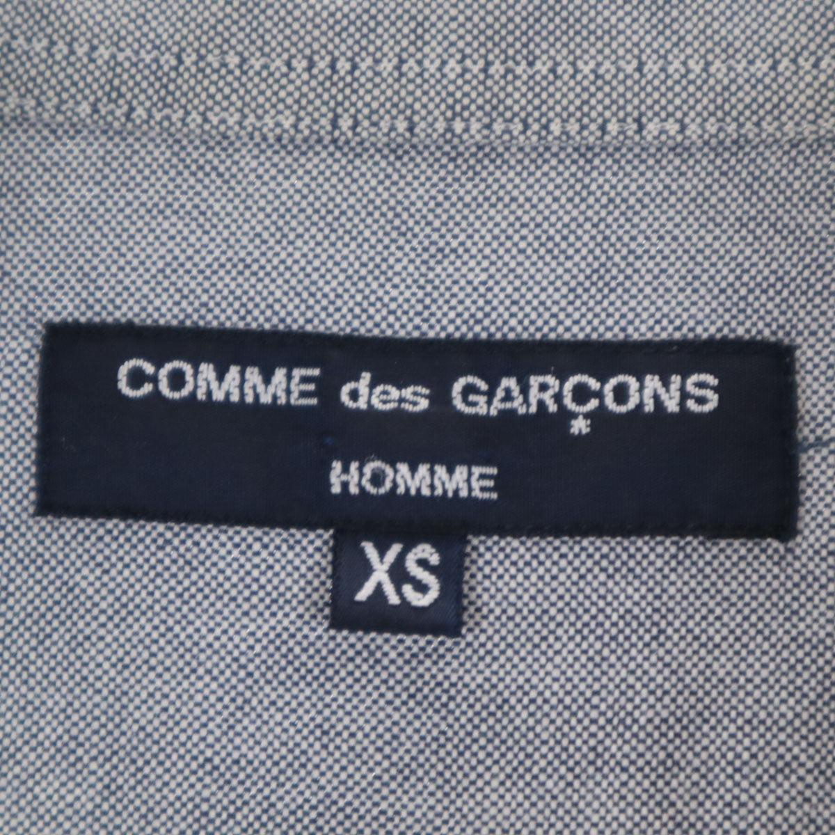 COMME des GARCONS HOMME コムデギャルソンオム 2011年 日本製 長袖 ボタンダウンシャツ XS ネイビー系 メンズ