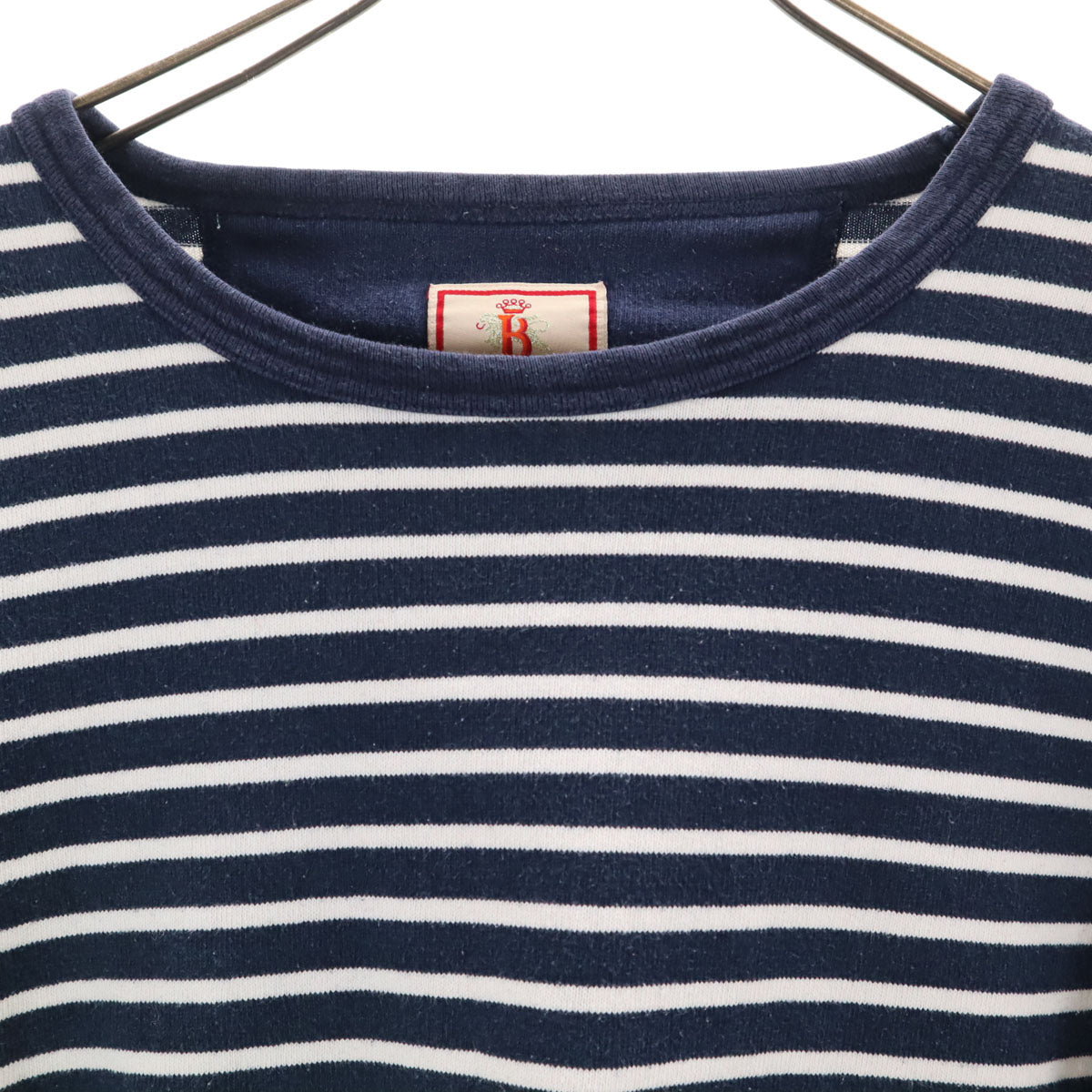 BARACUTA バラクータ 日本製 ボーダー柄 長袖 バスクシャツ 42 ネイビー ロンT メンズ